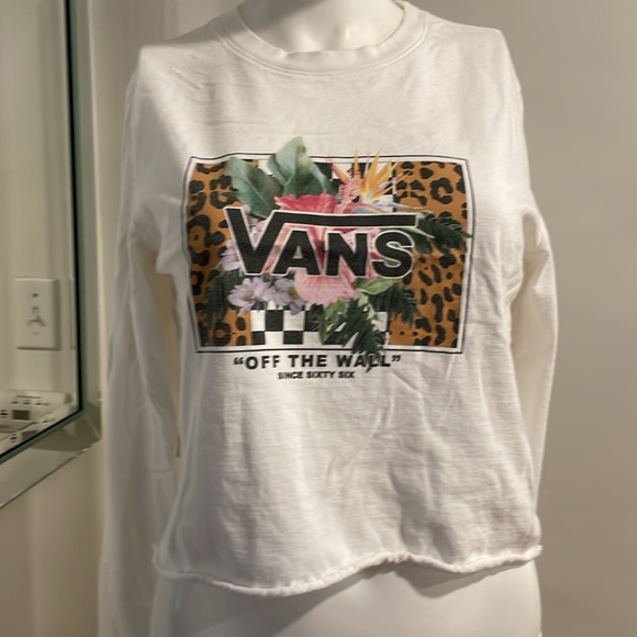 VANS White Longsleeve Tee SzSmall - Picture 2 of 11